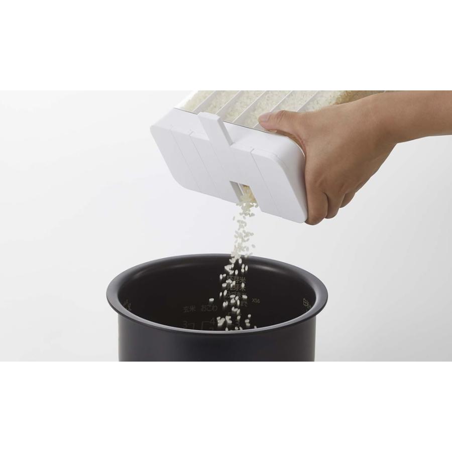 山崎実業 プレート 1合分別 冷蔵庫用米びつ ホワイト 3822 ｜ 米櫃