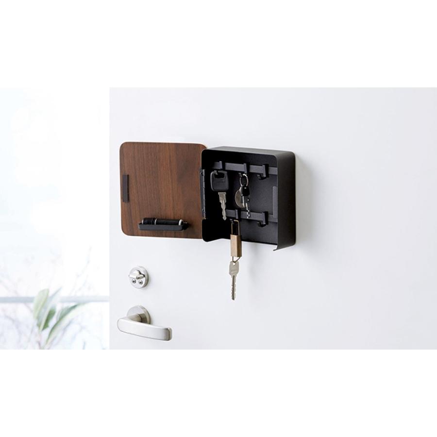 山崎実業 鍵 収納 リン マグネット 最新号掲載アイテム キーフック 2段 ブラウン 鍵かけ ドア フック キーケース キーボックス 4801 玄関収納 おしゃれ