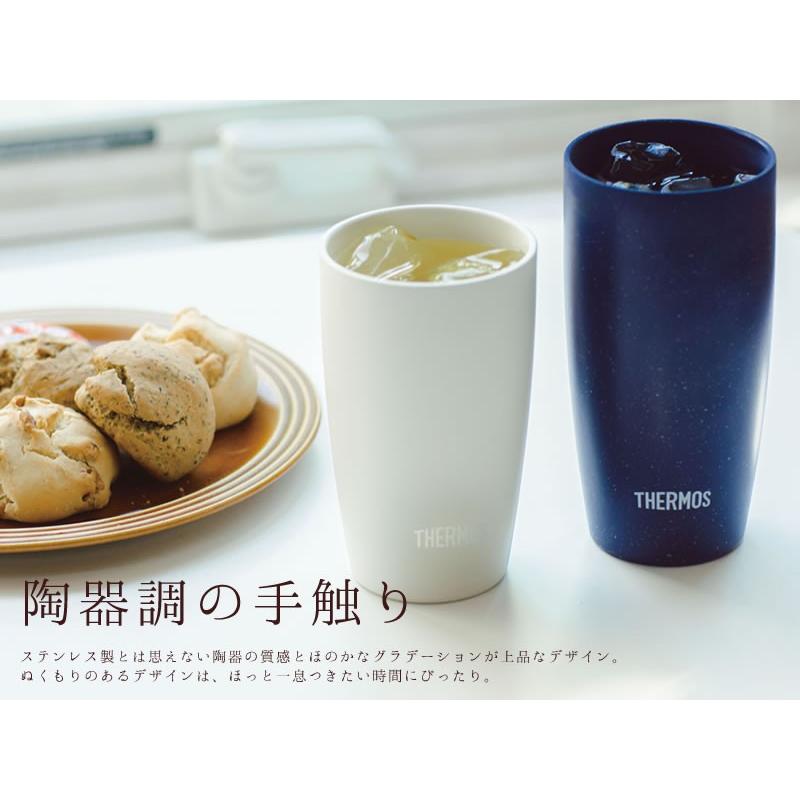 サーモス 真空断熱タンブラー 陶器調 4ml ネイビー Nvy Thermos Jdm 4 おしゃれ 送料無料新品 陶器風 かわいい ステンレス