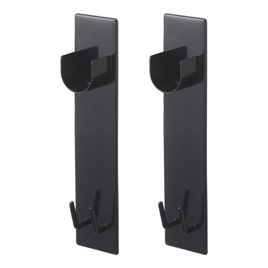 山崎実業 物干し竿ホルダー tower タワー マグネット バスルーム 物干し竿 ホルダー ブラック 2個組 4916 | 竿ホルダー 磁石|yh-beans|02