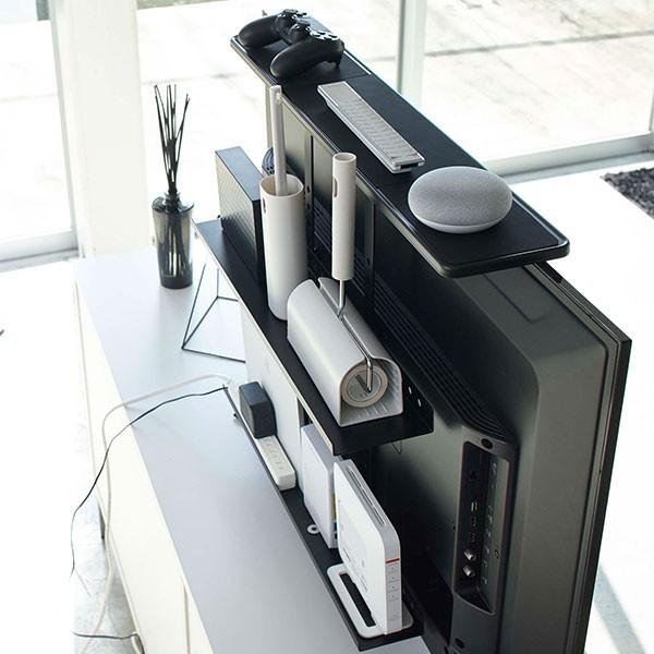 びーんず生活雑貨デポ山崎実業 スマート テレビ上&裏ラック ラック ワイド | 小物置き 棚 TV裏 ブラック テレビ収納 テレビ裏 4883 テレビラック テレビ上 整理用品、小物入れ 山崎実業 テレビラック スマート テレビ裏ラック ワイド60 ブラック 4889 | テレビ収納 ラック テレビ裏 TV裏 小物置き 棚
