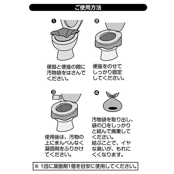 防災用トイレ袋 50回分 R-48 ｜ 携帯トイレ 災害用品 非常用 断水 凝固剤付き トイレ袋 排泄処理袋 ポータブルトイレ 尿が固まる 緊急｜yh-beans｜05