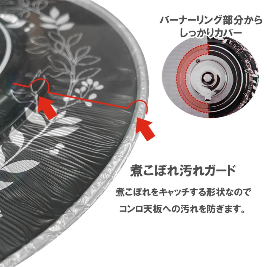 東洋アルミ 汚れ防止 ガスマット style リースブラック 4枚入 3124