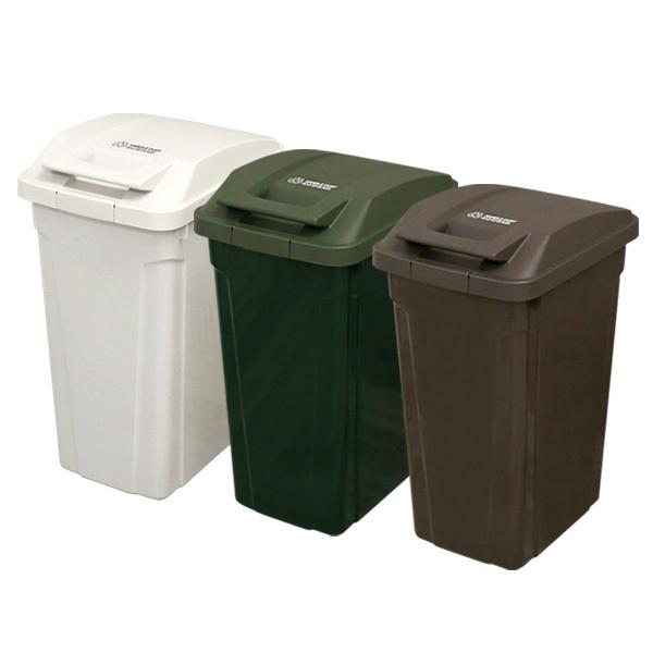 ゴミ箱 屋外 SPハンドル付 ダストボックス 45L ホワイト×グリーン×ブラウン A6726 ｜ ごみ箱 おしゃれ キッチン 分別 ふた付き_9