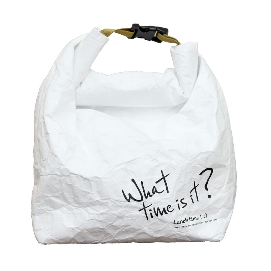 保冷バッグ ランチバッグ ロールアップ ホワイト U Q909 保冷 防水 洗える 紙風 弁当袋 おしゃれ お弁当袋 弁当入れ 通勤 びーんず生活雑貨デポ 通販 Paypayモール