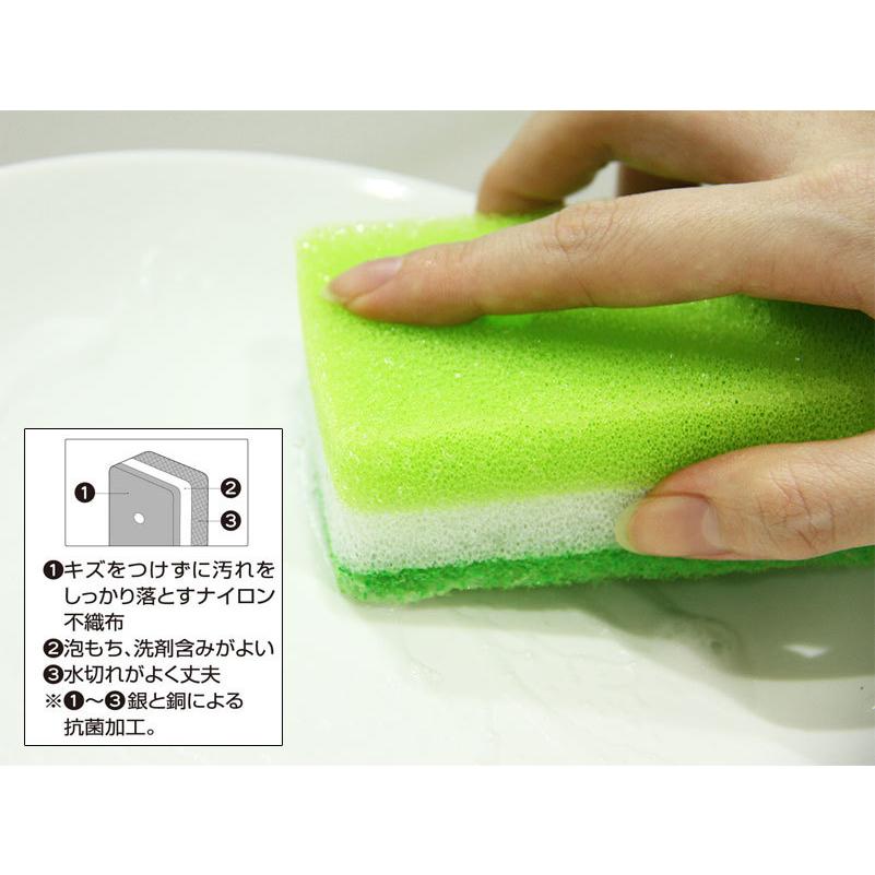 アイセン（aisen） キッチンスポンジ 泡クリア ソフトスポンジ 5個