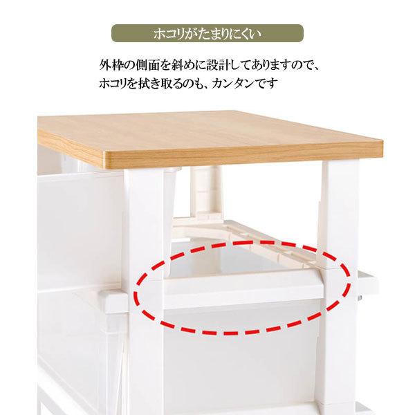 木製天板ストッカー 550 組立式 3段 メープル ｜ チェスト 収納ケース