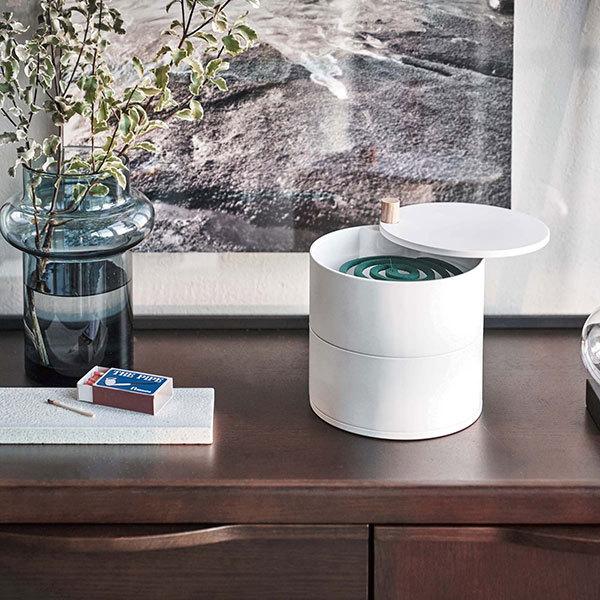 tower 山崎実業 蚊取り線香入れ タワー 収納トレー付き 蚊遣り