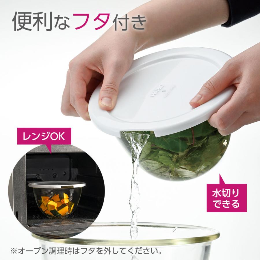 HARIO（ハリオ） フタ付き耐熱ガラス製ボウル 2個セット 1500ml/2200ml