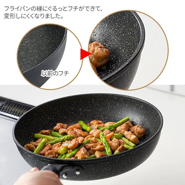 和平フレイズ ダブルマーブルα IH対応フライパン 30cm RB-2115 ｜ 変形