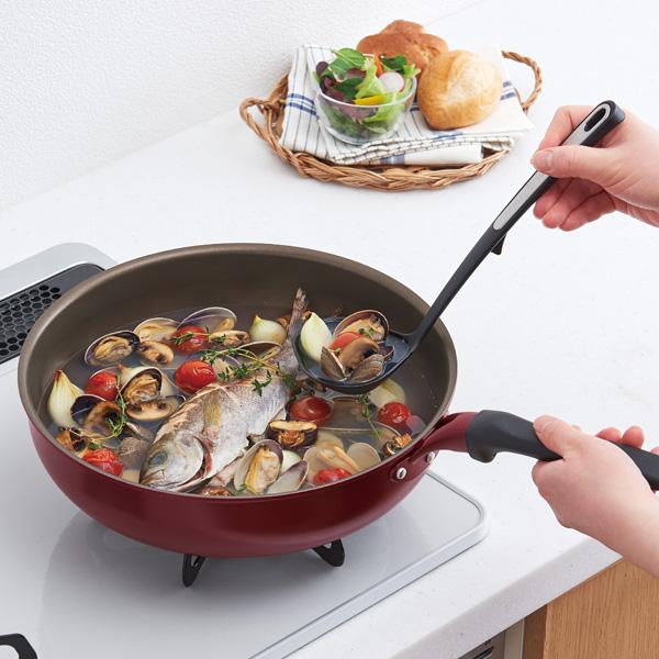 サーモス デュラブル 炒め鍋 28cm レッド KFH-028D | THERMOS フライパン 超深型 IH対応 ガス火 28cm アルミ 鍋|yh-beans|06
