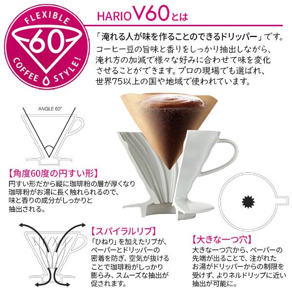 HARIO ハリオ V60 透過ドリッパー02(計量スプーンつき) 1〜4杯用 クリア VD-02T | コーヒードリッパー 珈琲 ドリッパー|yh-beans|04