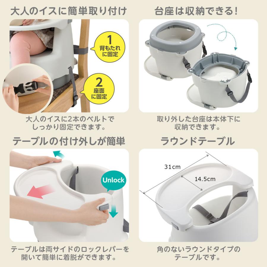 リッチェル ベビーチェア 2WAYごきげんチェアKR ｜ 椅子 ローチェア テーブルチェア お食事グッズ リビング ダイニング 抗菌 テーブルつき おの画像