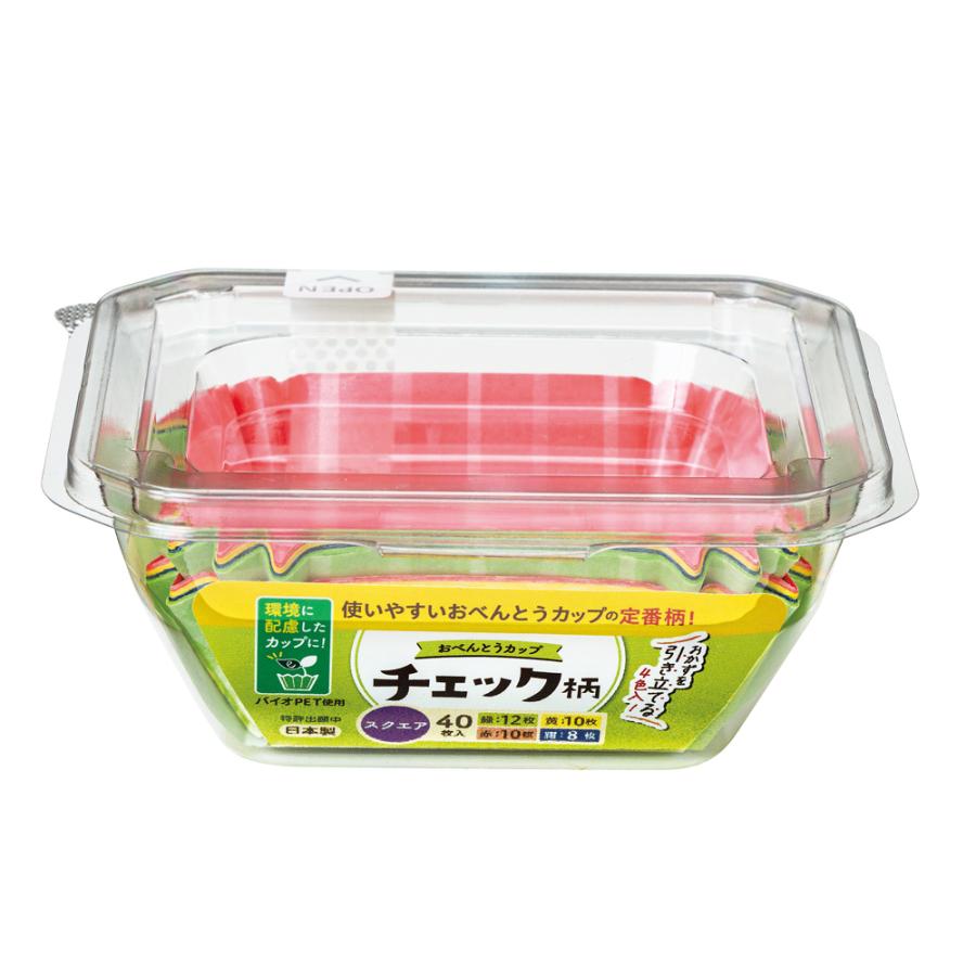 東洋アルミ おかずカップ おべんとうカップ チェック柄 スクエア 4色