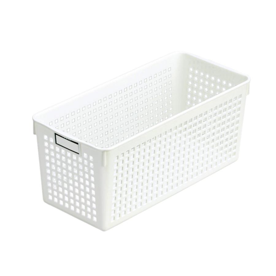 小物入れ 収納かご 細型 日本製 ネームバスケット スリム ホワイト