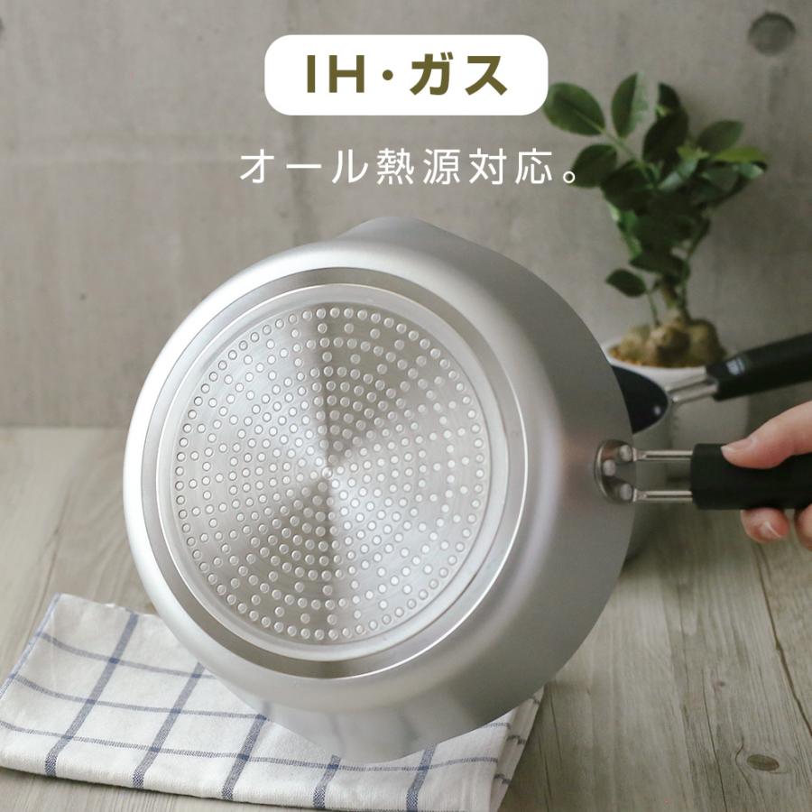 パール金属 チーノ ガラス蓋付き 片手鍋 18cm HB-6561 ｜ ガス火対応