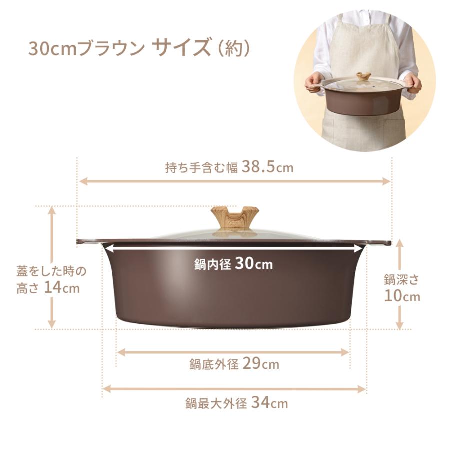 和平フレイズ セラミック加工 鍋 アルモンデ IH対応卓上鍋 30cm