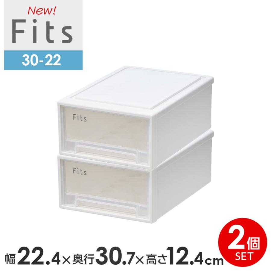 ファイヤーキング　レフ　小物入れ　ケース　ホワイト　２点セット Fits 収納ケース フィッツケース 30-22 幅22.4×奥行30.7×高さ12.4cm