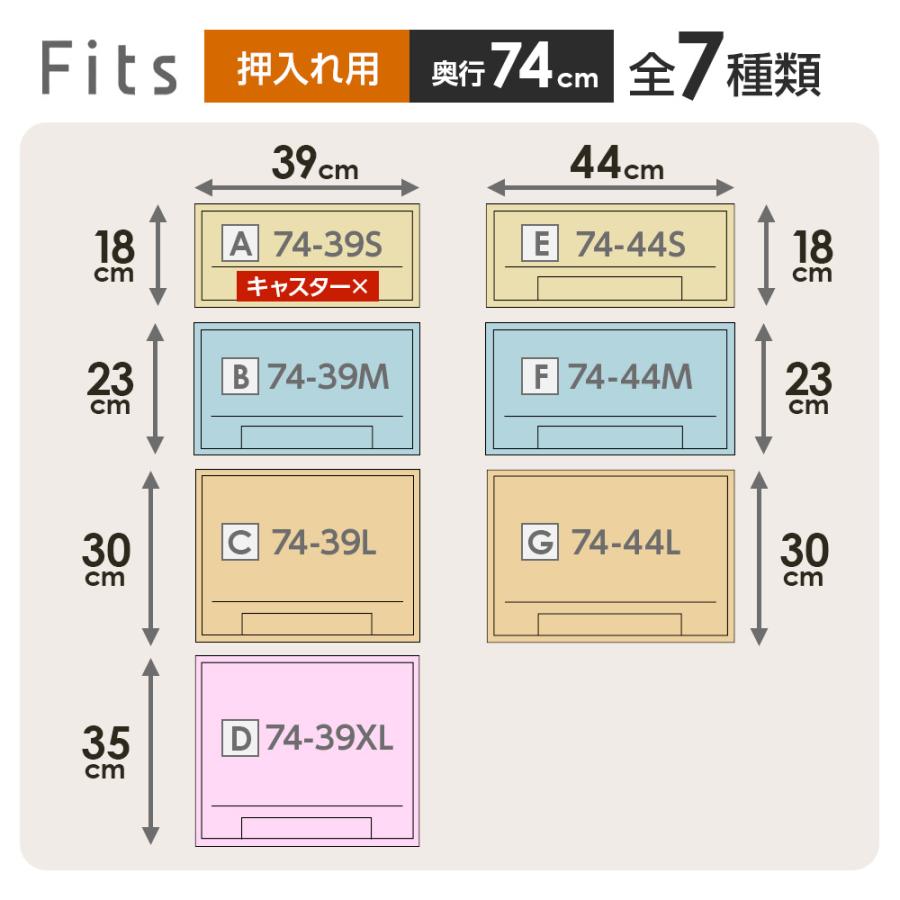 フィッツケース 74サイズ 12個セット（高さ3種類） フィッツケース 押入れ収納 74 fits」の人気商品一覧 | 安い商品を通販