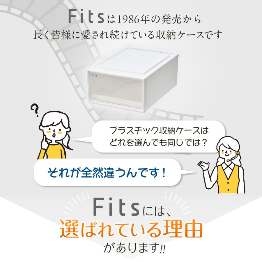 収納ケース Fits フィッツケース 74-44S 幅44×奥行74×高さ18cm ホワイトクリア 2個セット ｜ プラスチック スリムLの画像