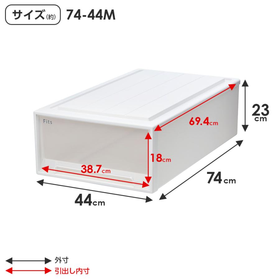 Fits 衣装ケース 幅44cm 奥行74cm 高さ23cm 日本製　3個セット Amazon.co.jp: 天馬 収納ボックス フィッツケース 押入れ 幅44×奥行74