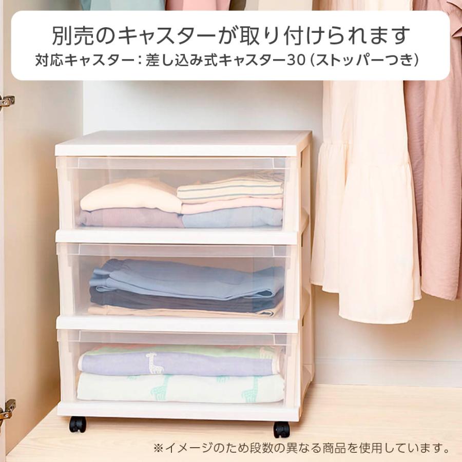 衣装ケース プラスチック 棚 白 衣装ケース ストッカーワイド 組立式 5