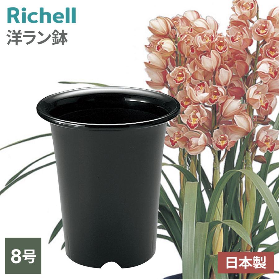 リッチェル（Richell） 洋ラン鉢 8号 ブラック 072883 ｜ 植木鉢