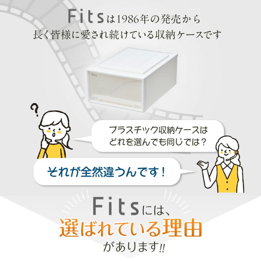 収納ケース Fits フィッツケースクローゼット 幅30×奥行53×高さ23cm ホワイトクリア 4個セット 53-30M ｜ プラスチック 引き出しの画像