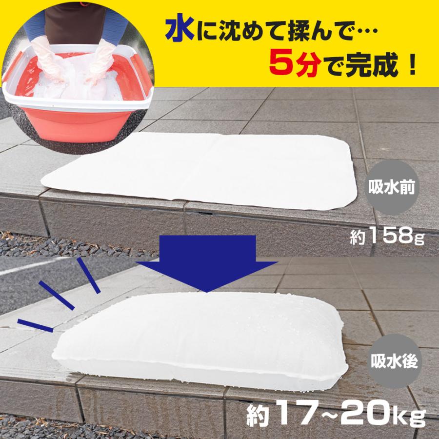 土嚢 水でふくらむ吸水土のう 10枚入 FIN-1161 ｜ 水で膨らむ 簡易