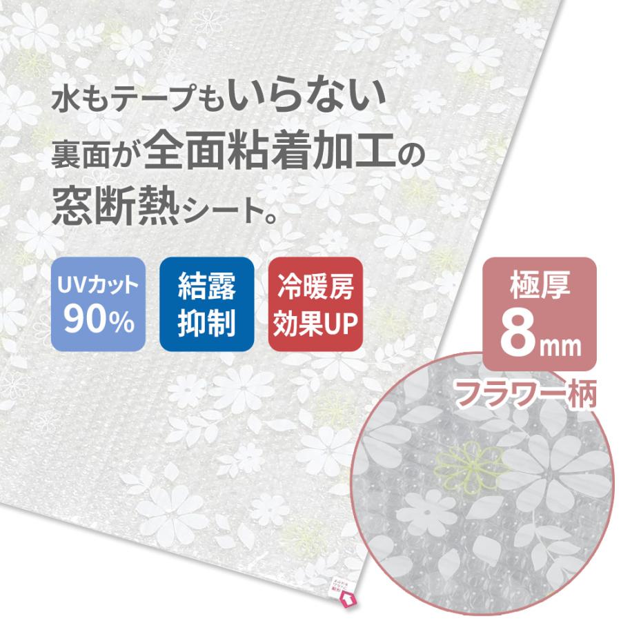 結露防止&冷暖房効果アップ　マドピタシート2本　未開封 窓 断熱シート マドピタシート 極厚 90×180cm フラワー 2個セット H