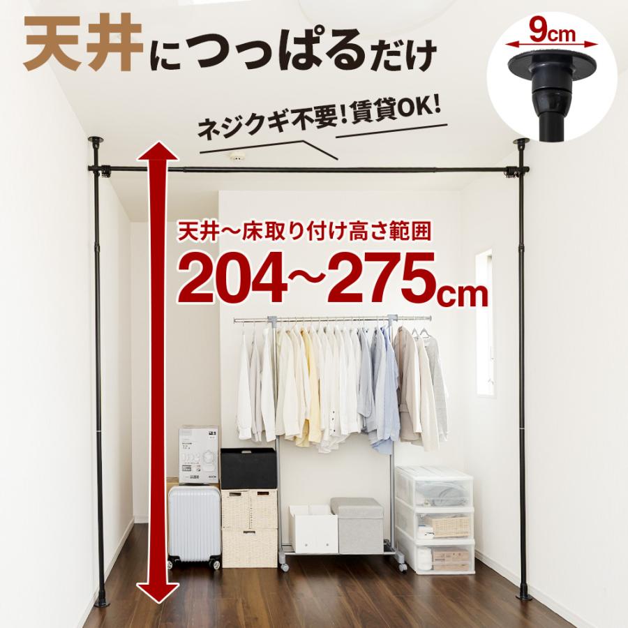 セキスイ カーテンポール・突っ張り支柱セット 2本支柱タイプ 取付高さ