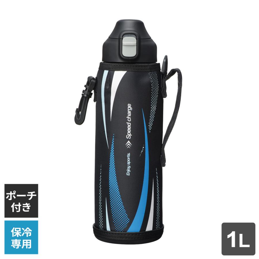 FORTEC 水筒 フォルテック ワンタッチ栓 ダイレクトボトル ブラック 1L