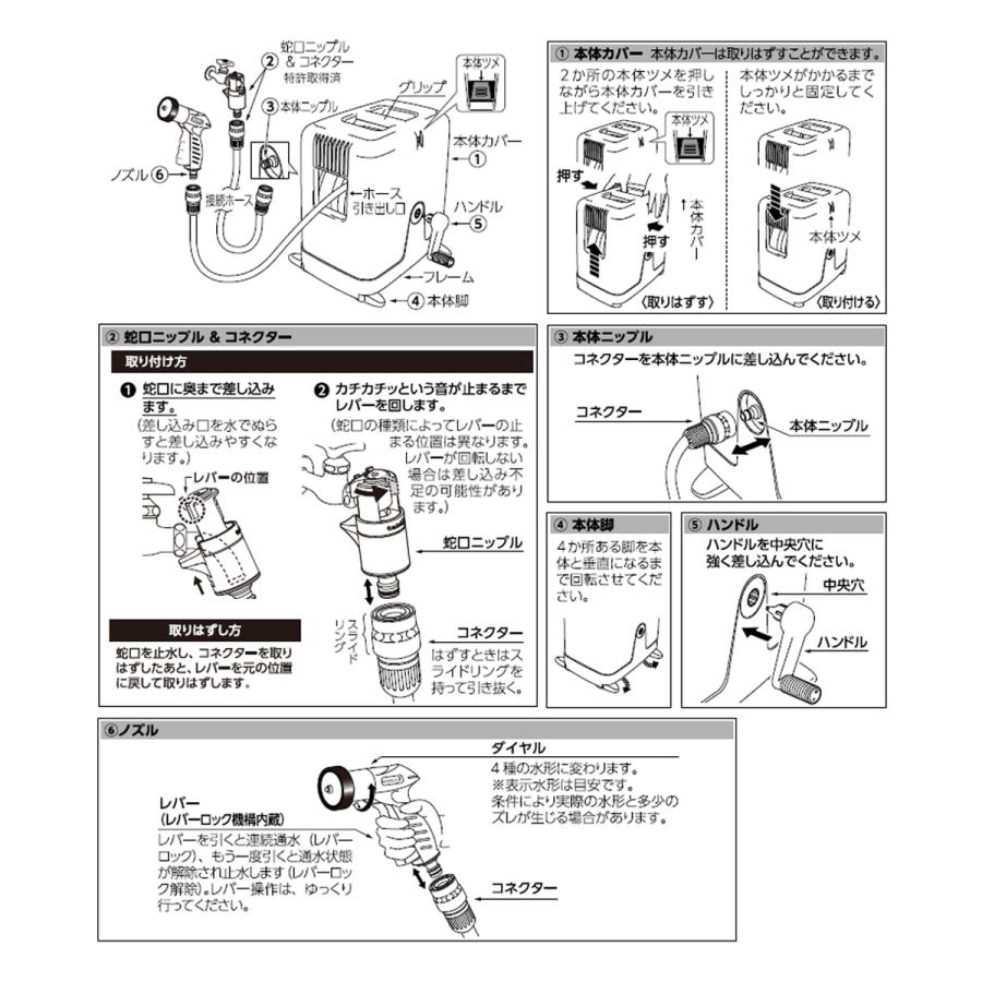 タカギ（takagi） ホースリール BOXY ツイスター 20m チャコールグレー