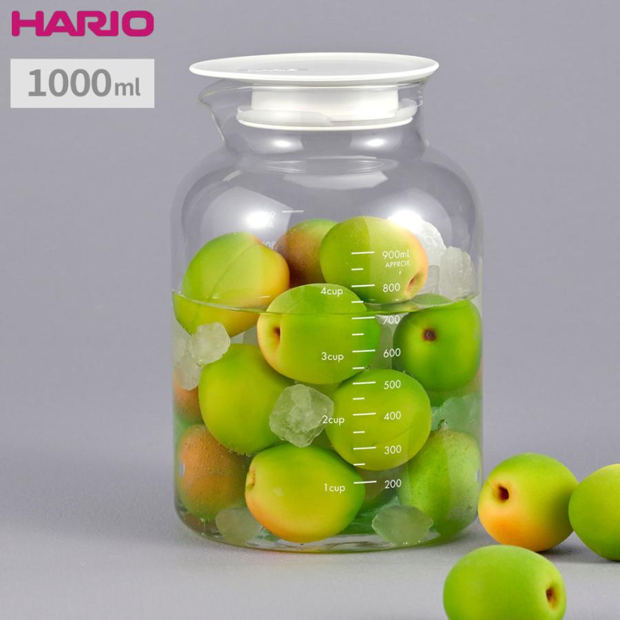 HARIO（ハリオ） SLOWRA 耐熱ガラス フルーツポット 1000ml SFP-1000-W