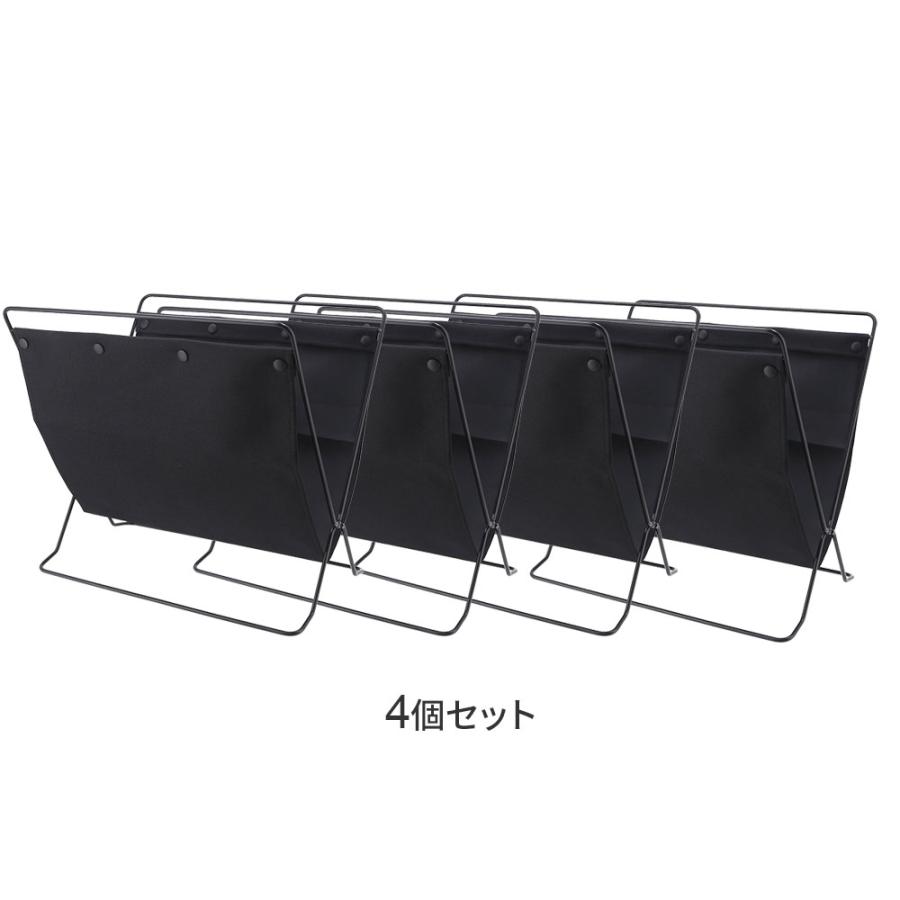 不二貿易（Fuji Boeki） 折りたためる 荷物収納スタンド ブラック 4個
