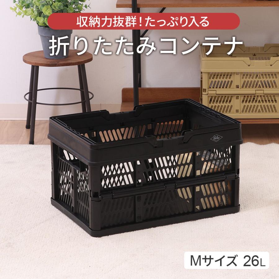 不二貿易（Fuji Boeki） 折りたたみコンテナ L ブラック 3個セット