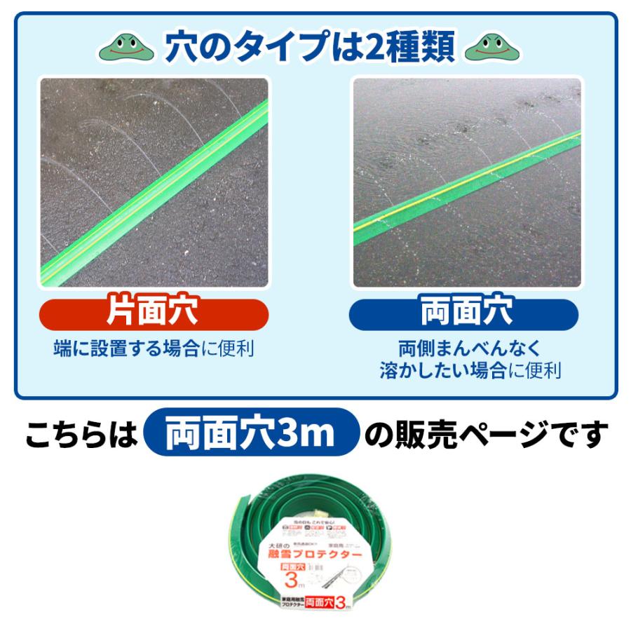 融雪ホース 大研の融雪プロテクター 3m 両面穴 グリーン KUP-03W