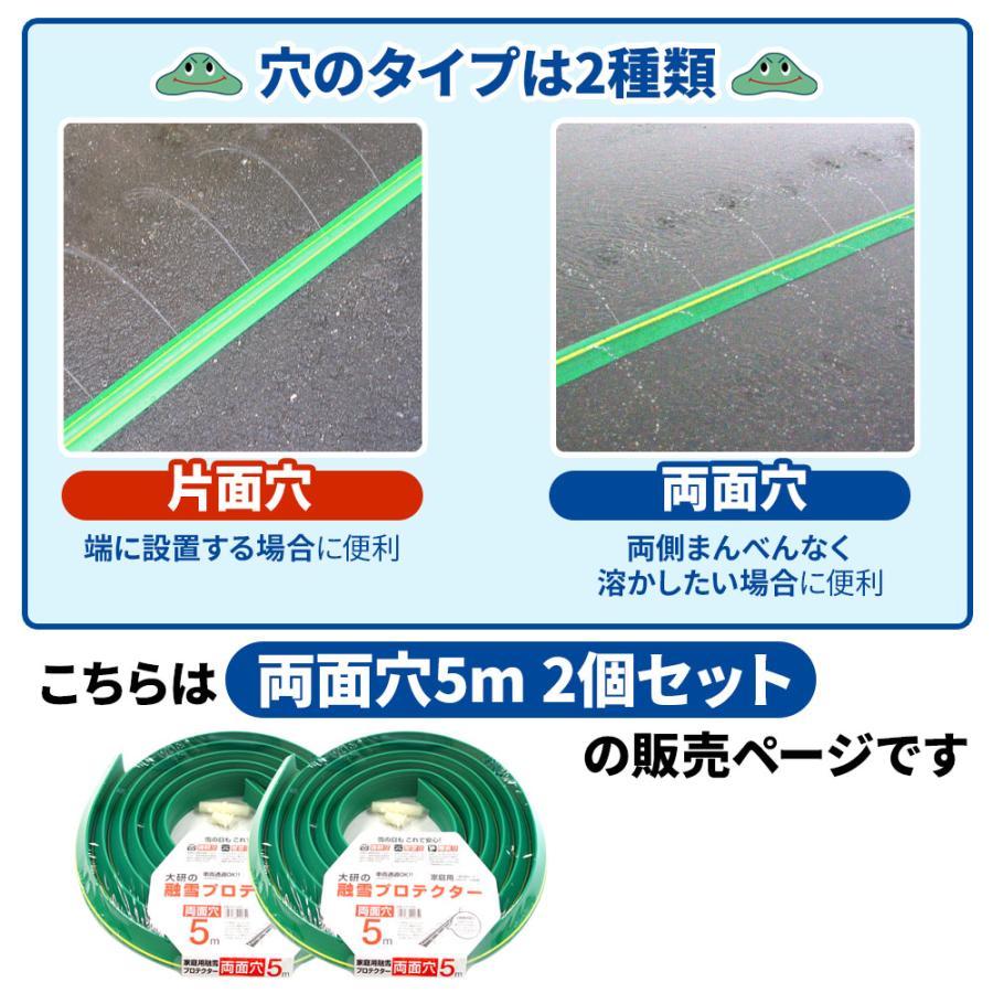 融雪ホース 大研の融雪プロテクター 5m 両面穴 グリーン 2個セット KUP