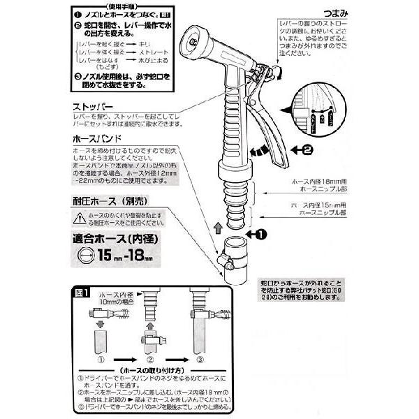 タカギ（takagi） 散水 ノズル メタルガンL2 G-134 ｜ ステンレス製 太