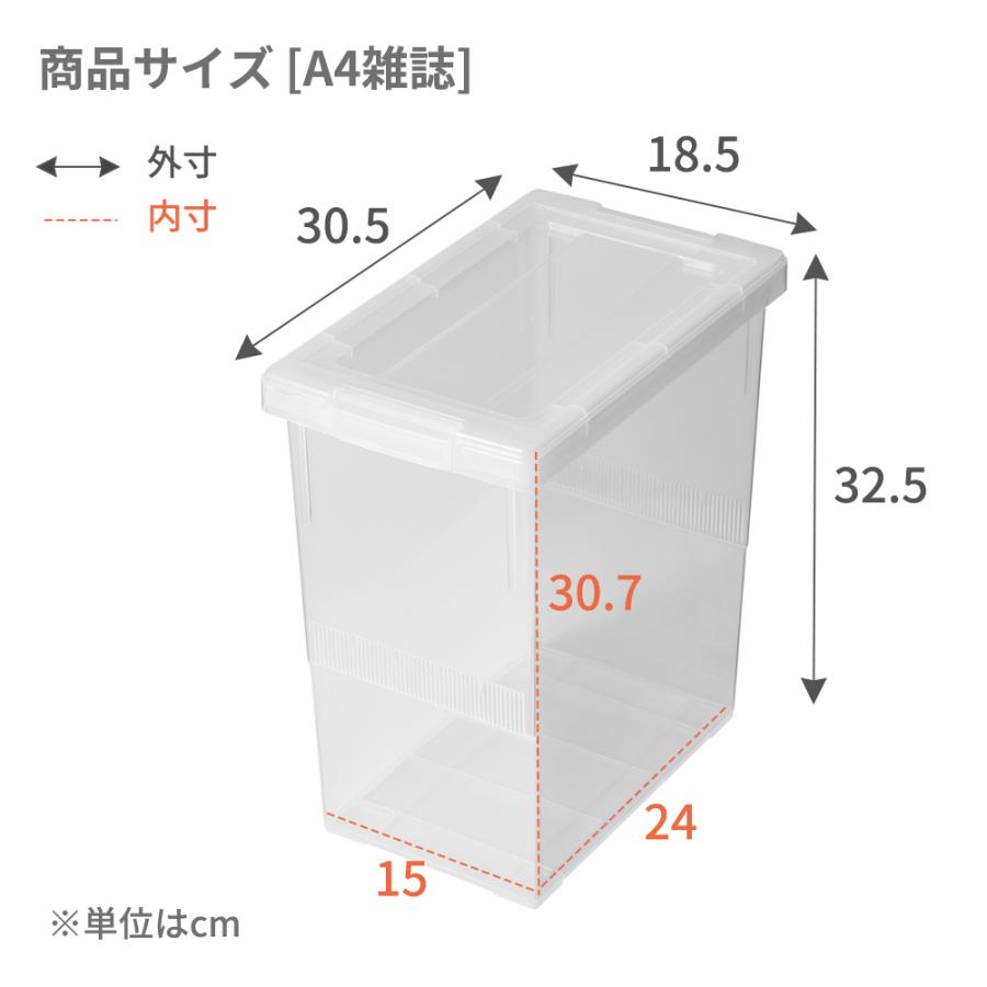 いれと庫 雑誌 収納ケース A4雑誌 クリア ｜ 天馬 収納 ボックス 日本