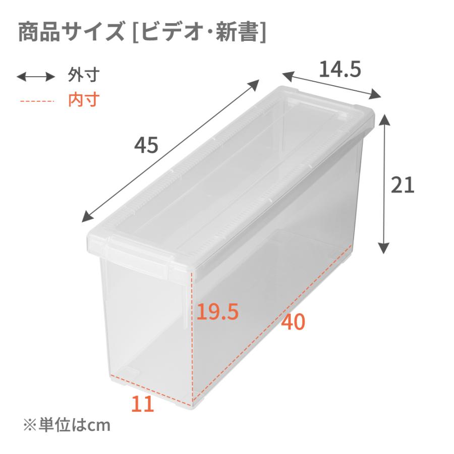 いれと庫 新書 収納ケース ビデオ・新書 クリア 2個セット ｜ 天馬