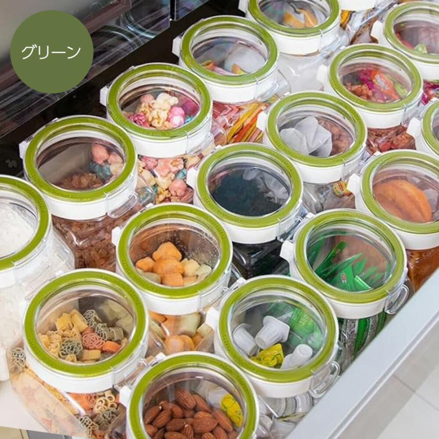 フレッシュロック 角型 300ml 白/緑/茶/グレー ｜ 保存容器 密閉 プラスチック おしゃれ 軽い キャニスター 便利 キッチン 収納 ワンタッ | FRESHLOK | 15