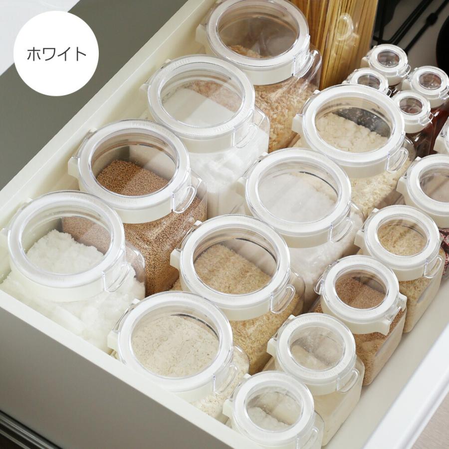 フレッシュロック 角型 300ml 3個セット 白/緑/茶/グレー ｜ 保存容器 密閉 プラスチック おしゃれ 軽い キャニスター 便利 キッチン 収 | FRESHLOK | 13
