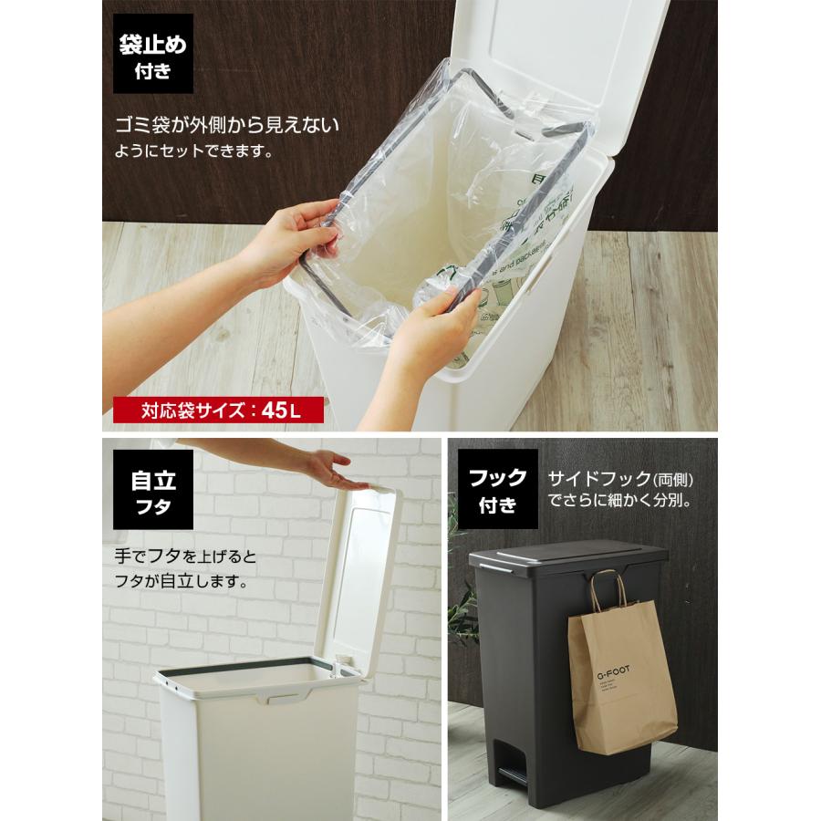 アスベル（ASVEL） ゴミ箱 エバンペダル45 SD 45L 2個セット 選べる
