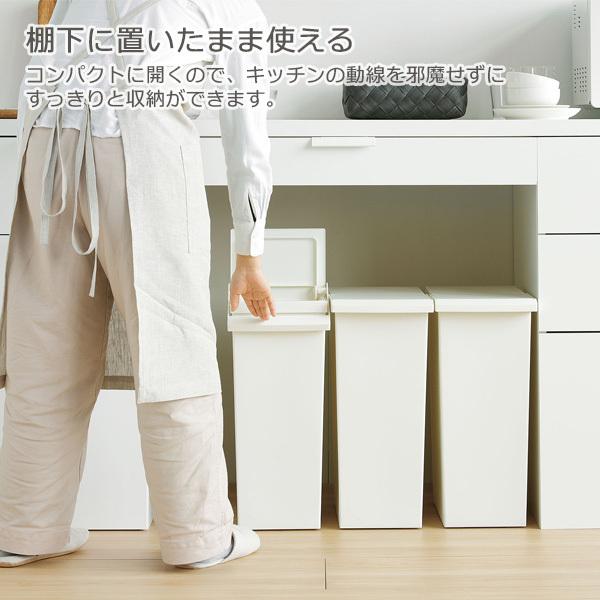 ゴミ箱 TOSTE レバーオープン 30L 選べるカラー:ホワイト / グレー / ブラック | おしゃれ キッチン カウンター下 棚下 分別|yh-beans|03