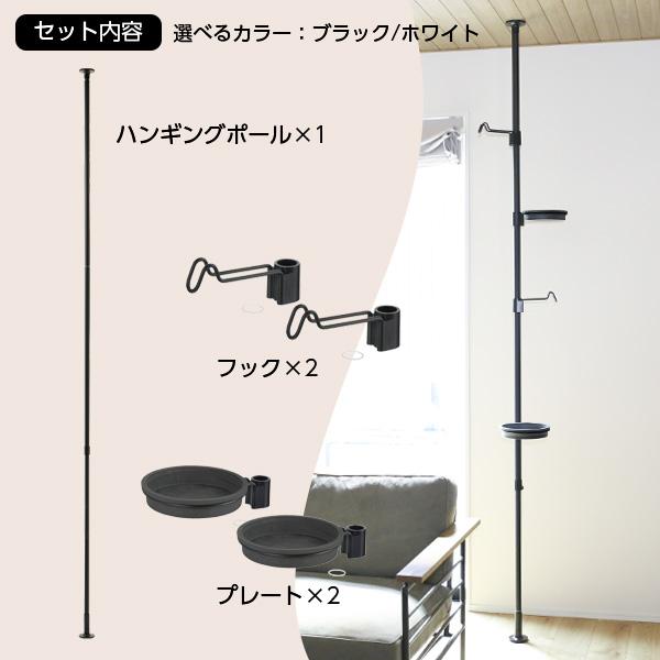 リッチェル ボタニー ハンギングポールセット 選べるカラー:ブラック/ホワイト ｜ 観葉植物 突っ張り 吊り下げ おしゃれ フック・プレートつき｜yh-beans｜03