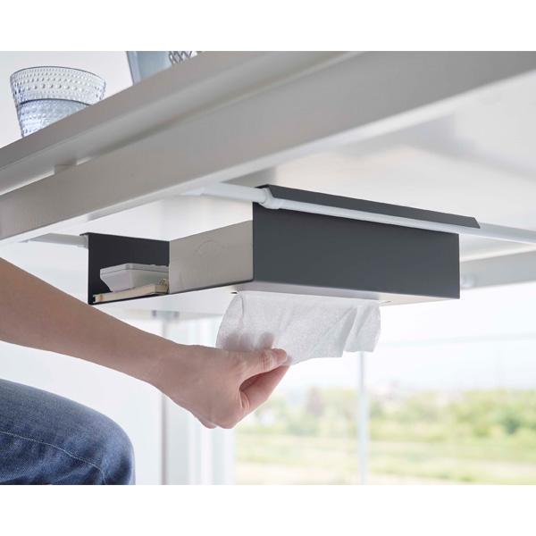 山崎実業 tower タワー テーブル下 つっぱり棒用 収納ラック 選べるカラー: ホワイト 6007 / ブラック 6008 ｜ 収納ラック | 山崎実業 | 02