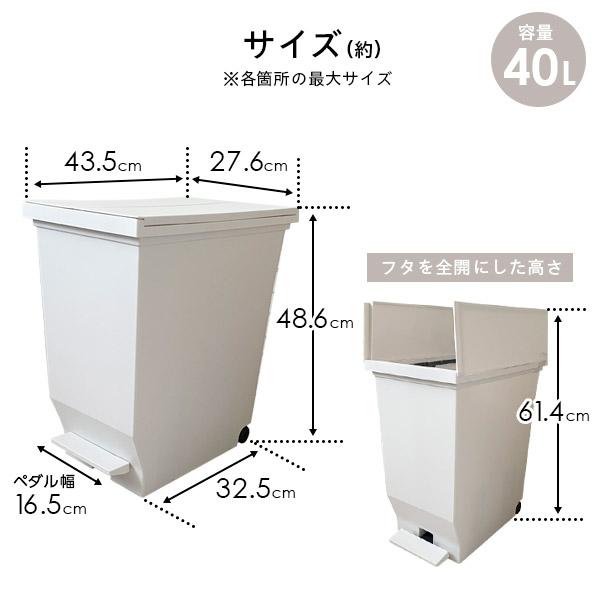 アスベル（ASVEL） ゴミ箱 エバン 両開きペダルペール 40L 2個セット