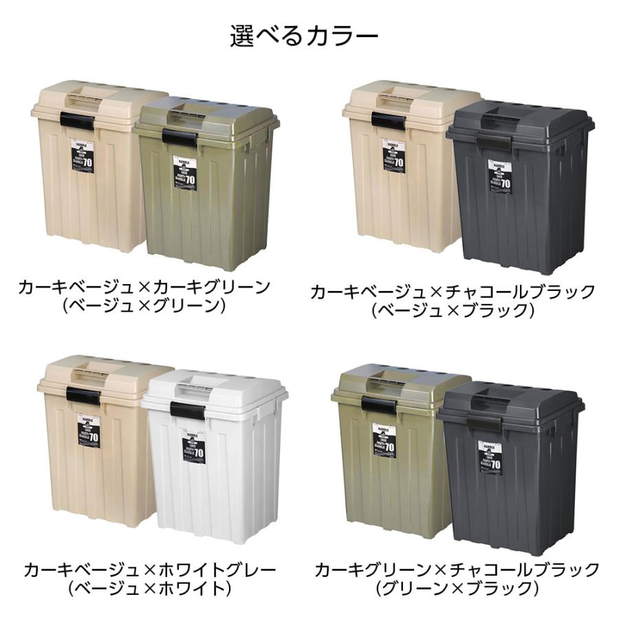 新輝合成 屋外ゴミ箱 連結ハンドルペール70 2個セット ｜ ごみ箱