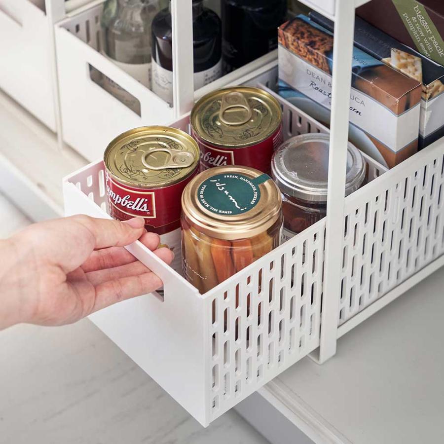 tower 山崎実業 タワー シンク下収納バスケット 2段 ホワイト ブラック